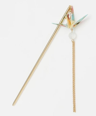 ORIGAMI Crane Kanzashi Hairpin