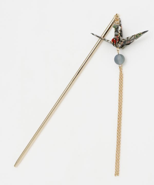 ORIGAMI Crane Kanzashi Hairpin