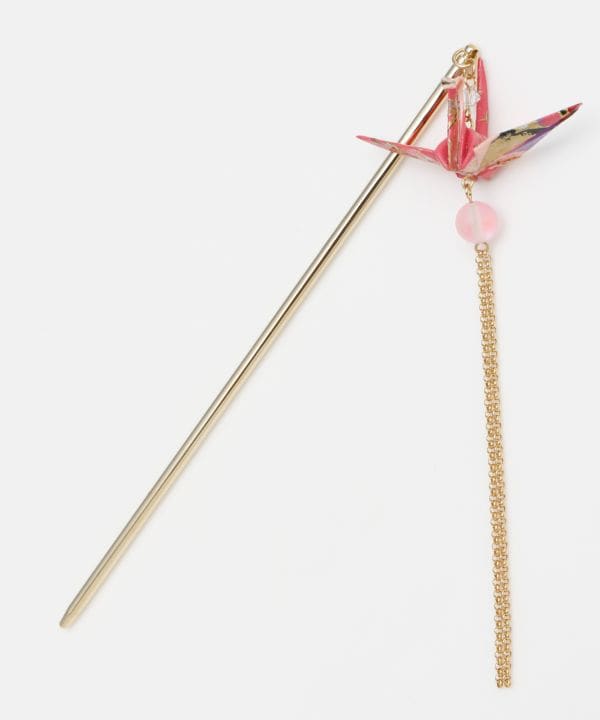 ORIGAMI Crane Kanzashi Hairpin