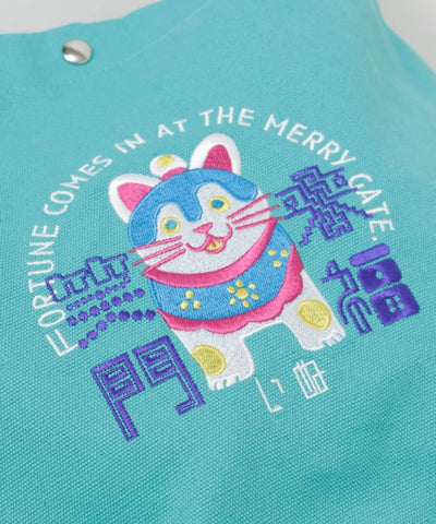 Lucky Japanese Motif Embroidered Handbag