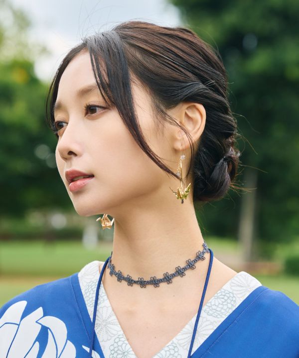 Metal Origami Crane Earrings