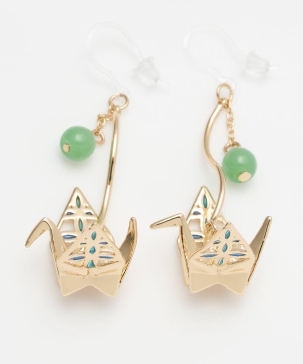 Metal Origami Crane Earrings