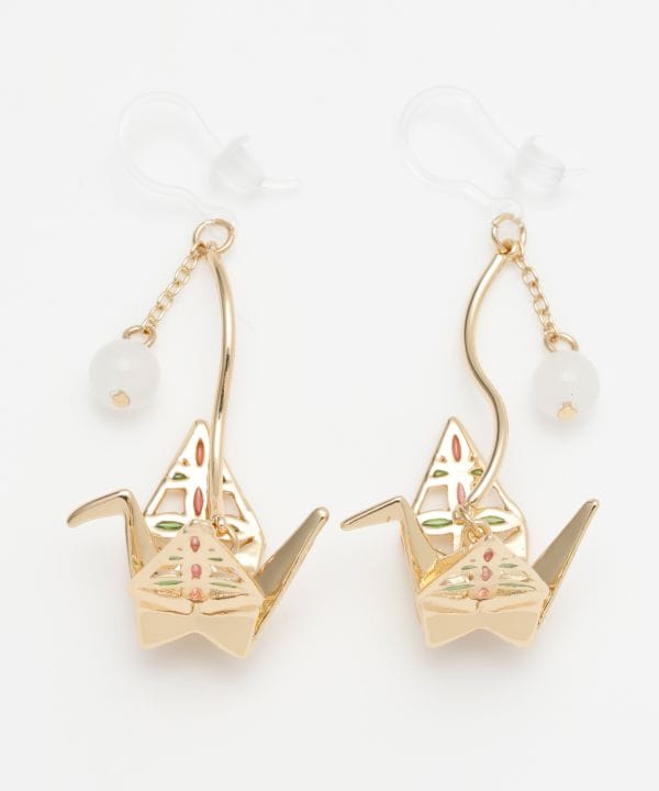 Metal Origami Crane Earrings