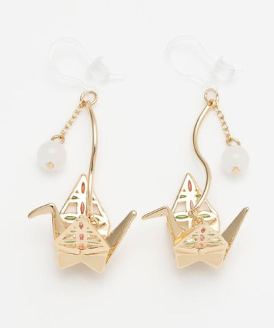 Metal Origami Crane Earrings