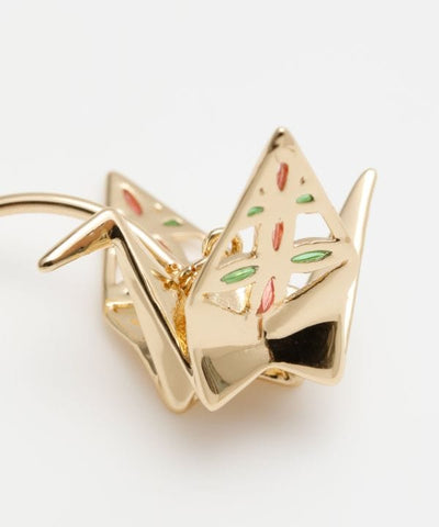 Metal Origami Crane Clip Earrings