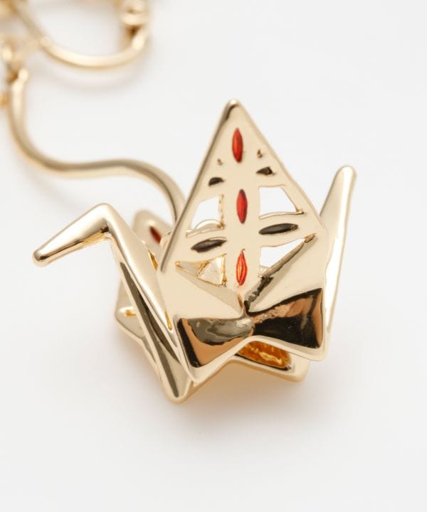 Metal Origami Crane Clip Earrings