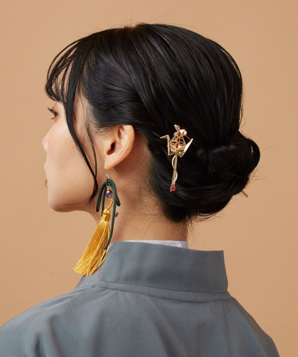 Metal Origami Crane KANZASHI Hairpin