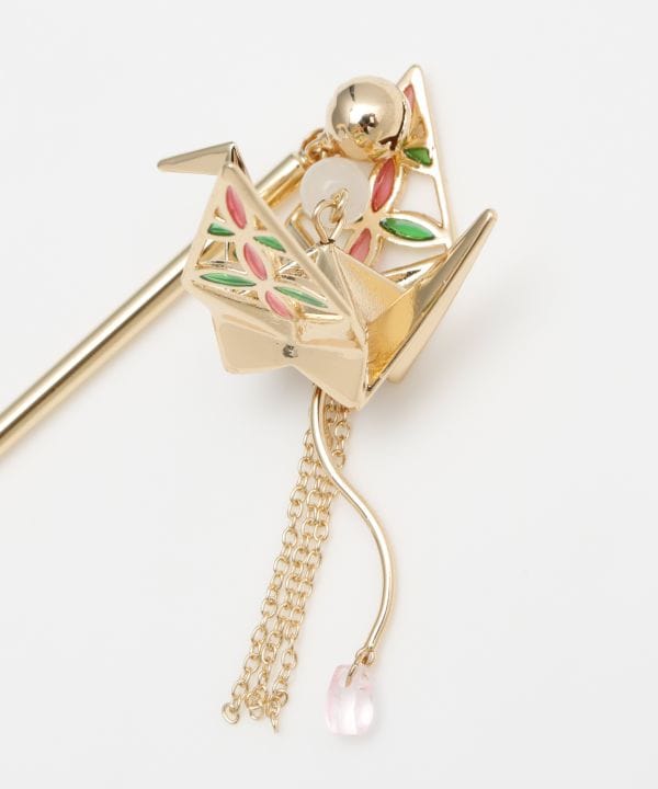 Metal Origami Crane KANZASHI Hairpin