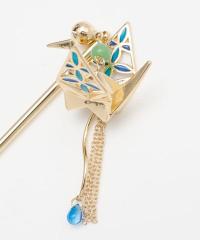 Metal Origami Crane KANZASHI Hairpin