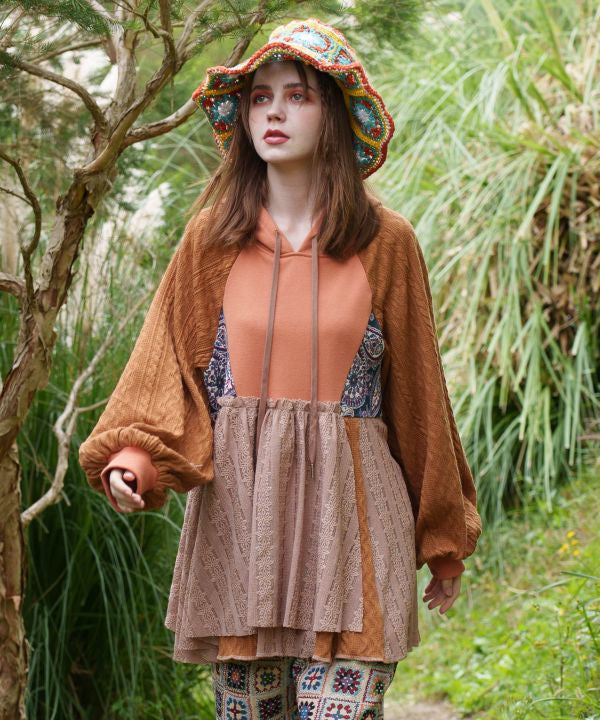 Vintage-Style Patchwork Hoodie