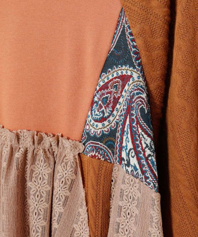 Vintage-Style Patchwork Hoodie Dress