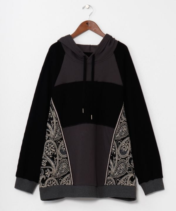 Vintage-Style Patchwork Hoodie for Men