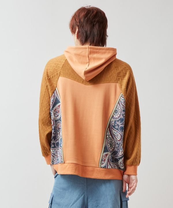 Vintage-Style Patchwork Hoodie for Men