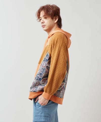 Vintage-Style Patchwork Hoodie for Men