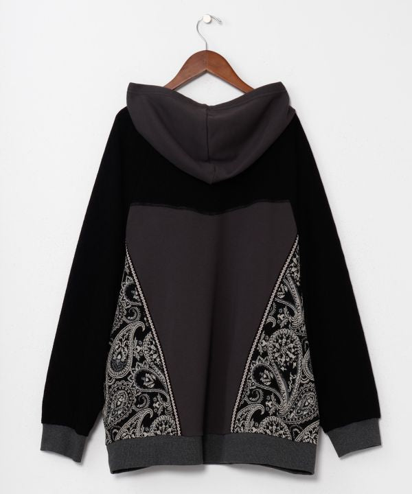 Vintage-Style Patchwork Hoodie for Men