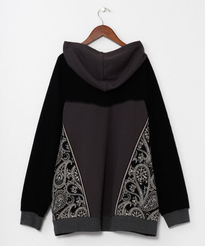 Vintage-Style Patchwork Hoodie for Men