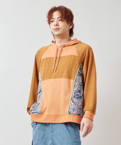 Vintage-Style Patchwork Hoodie for Men