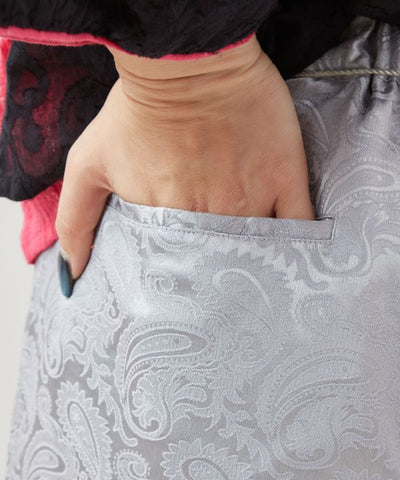 Satin Paisley Flare Trousers