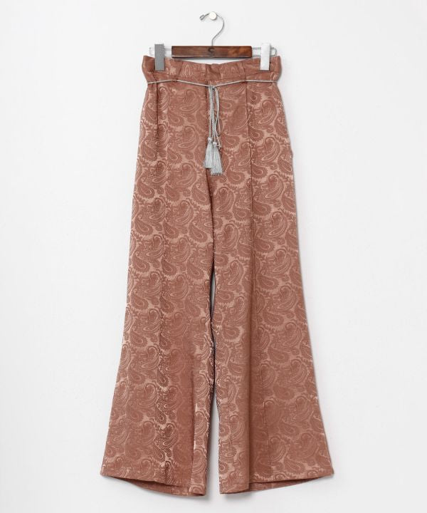 Satin Paisley Flare Trousers