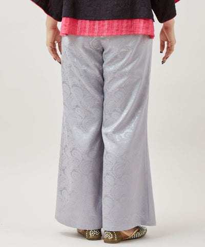 Satin Paisley Flare Trousers