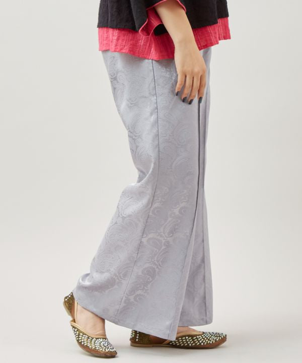Satin Paisley Flare Trousers