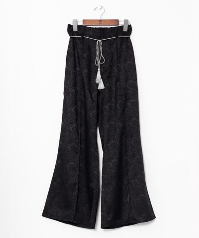 Satin Paisley Flare Trousers