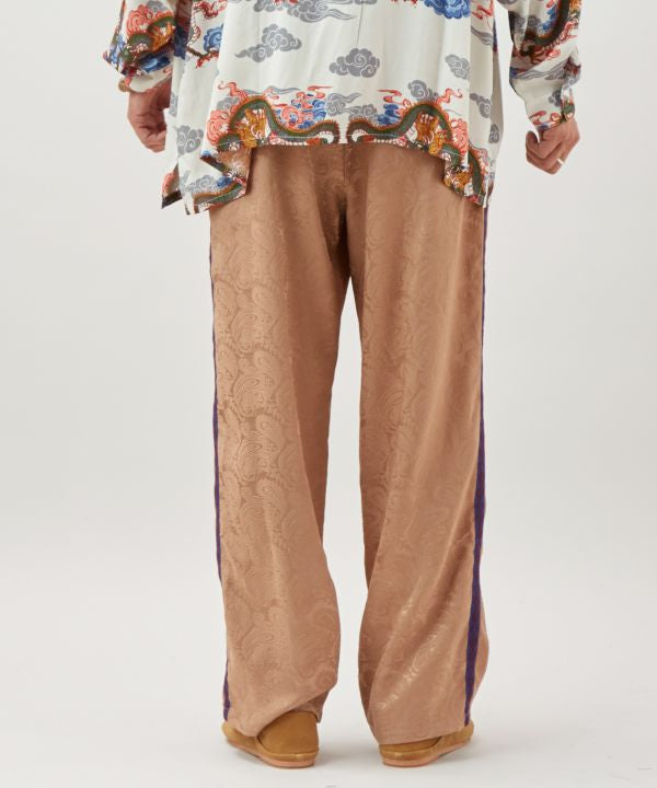Satin Paisley Straight Trousers for Men