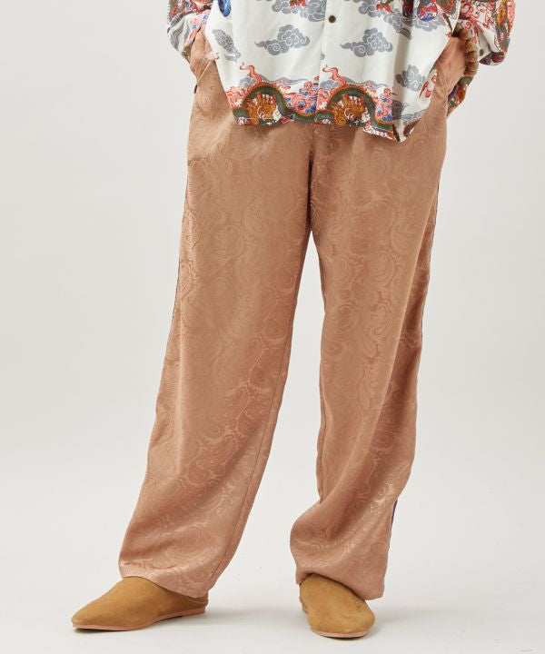 Satin Paisley Straight Trousers for Men