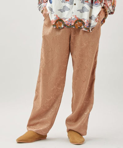 Satin Paisley Straight Trousers for Men