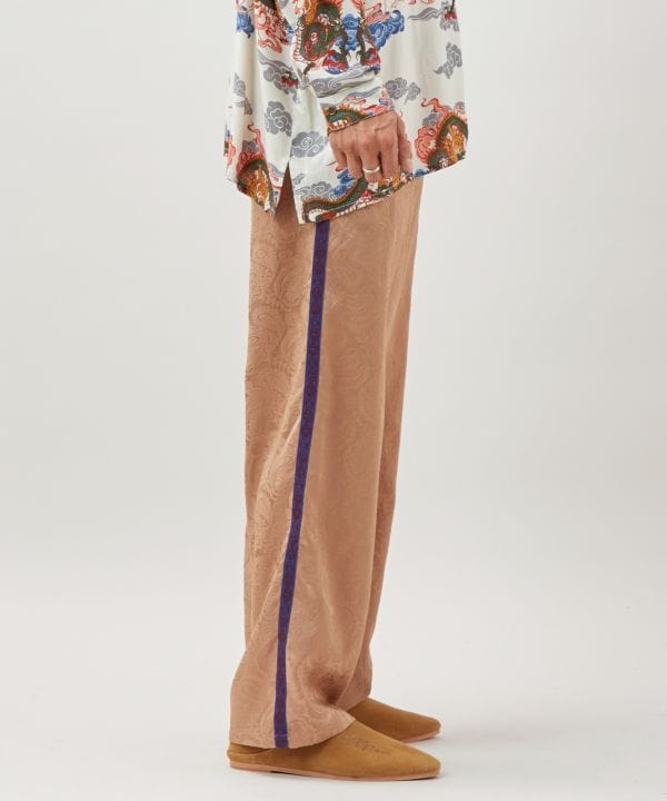 Satin Paisley Straight Trousers for Men