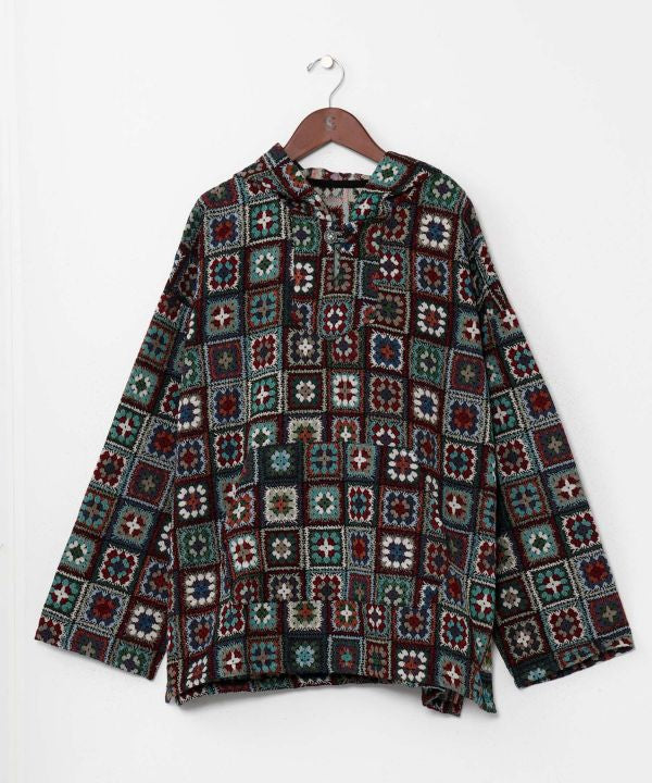 Bohemian Crochet-Style Hoodie