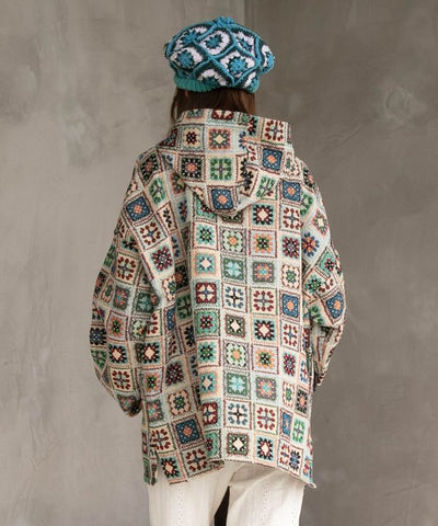 Bohemian Crochet-Style Hoodie