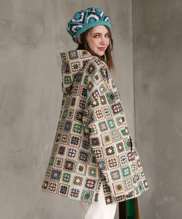 Bohemian Crochet-Style Hoodie