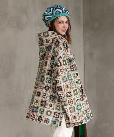 Bohemian Crochet-Style Hoodie