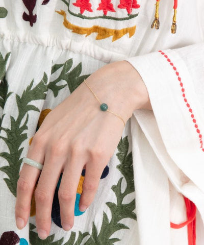 Minimal Jade Charm Bracelet