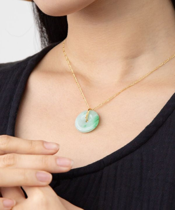 Jade Ring Pendant Necklace