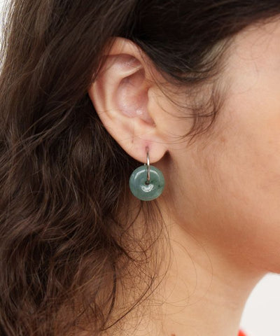 Jade Ring Hoop Earrings