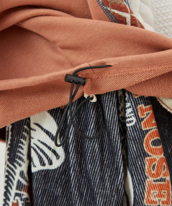 Patchwork Haif Zip Hoodie