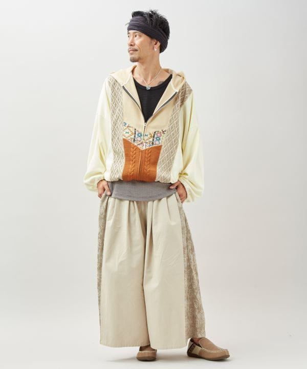 Patchwork Haif Zip Up Hoodie