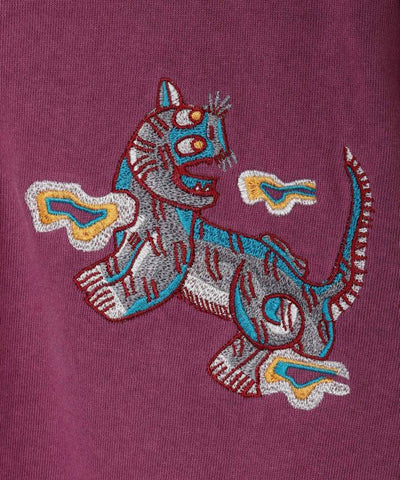 Retro Style Tiger Embroidered T-Shirt
