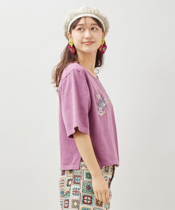 Retro Style Tiger Embroidered T-Shirt