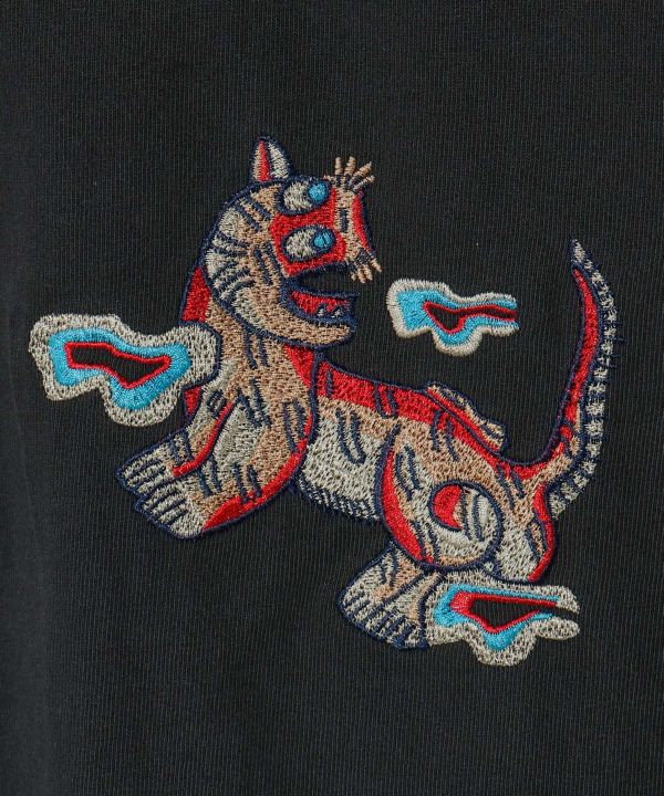 Retro Style Tiger Embroidered T-Shirt