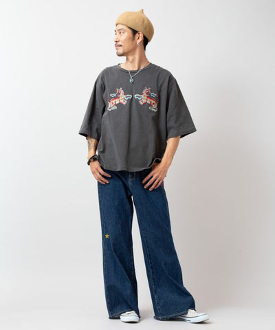 Retro Style Tiger Embroidered T-Shirt for Men