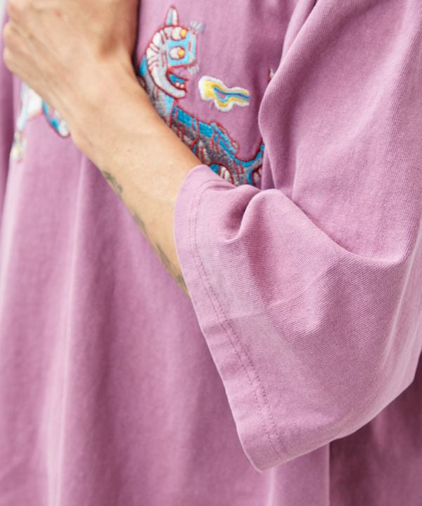 Retro Style Tiger Embroidered T-Shirt for Men