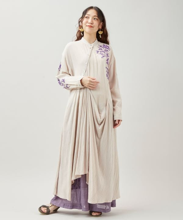 Boho Embroidered Versatile Dress BEIGE