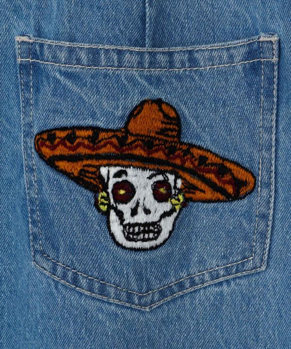 Boho Bell-Bottom Denim Pants