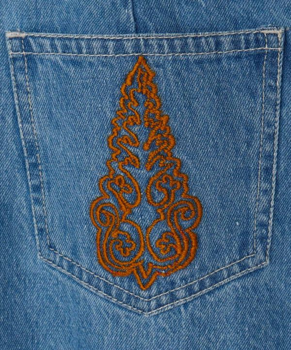 Boho Bell-Bottom Denim Pants