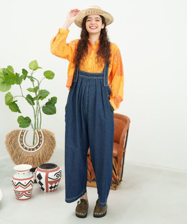 Bohemian Denim Overalls