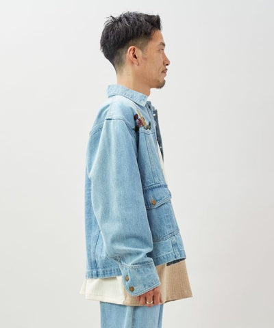 Embroidered Denim Jacket for Men