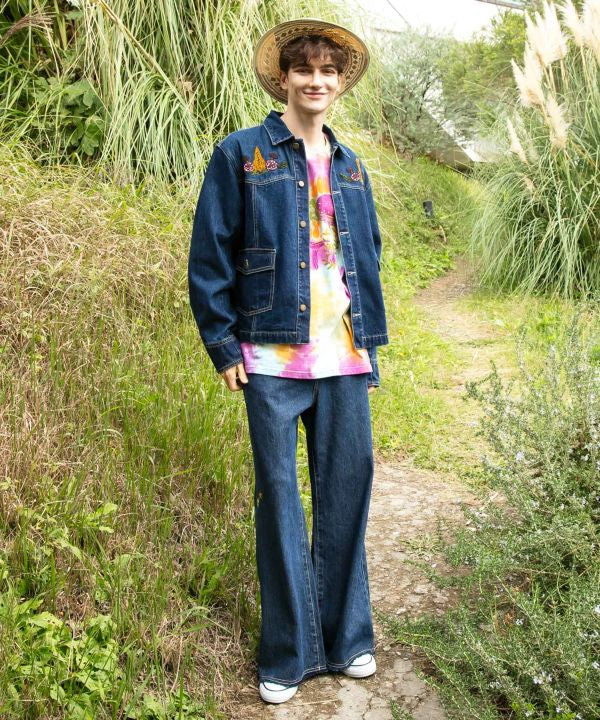 Embroidered Denim Jacket for Men